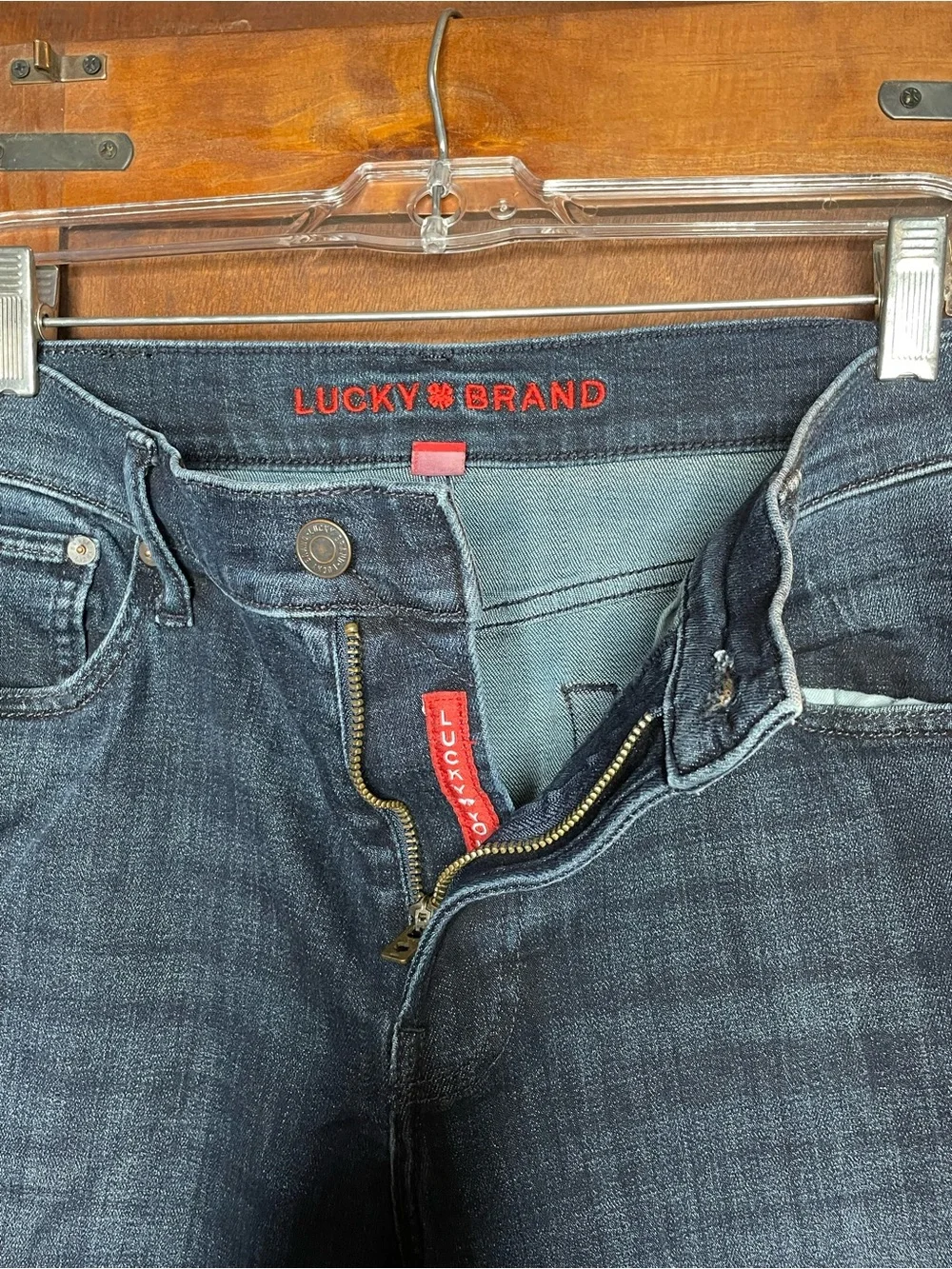 Lucky Brand 213 Vintage Straight Jeans Dark Wash Western Casual Denim 32x30